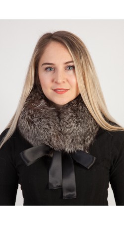 Silver fox fur collar - neck warmer